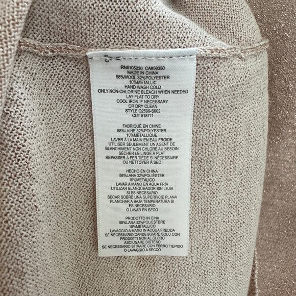 Equipment Femme Pink Small Shimmer Wool Blend Metallic V-Neck Light Sweater - Picture 7 of 7